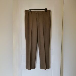 SANTORELLI 36x32 Tan 100% Wool Zip Fly Dress Pants  For Men Made In Italy‎